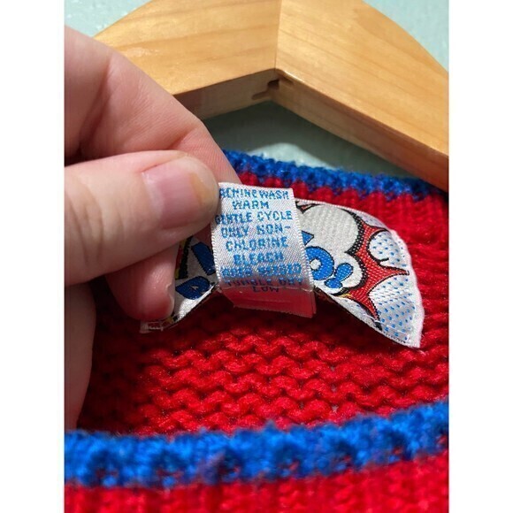 Vintage Bravo Christmas Tree Snowman Red Sweater‎ Size Medium - Picture 6 of 7